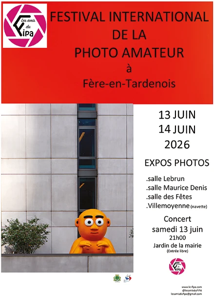 Affiche du Festival international de la photo amateur (FIPA) 2026 à Fère-en-Tardenois, les 13 et 14 juin